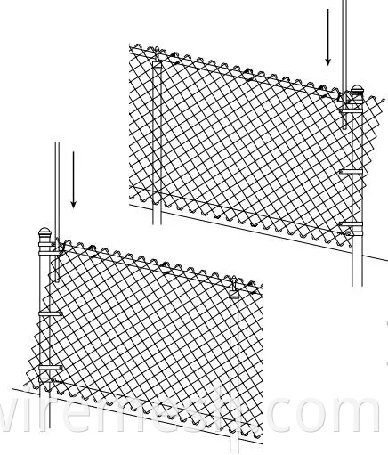 Verzinktes PVC -beschichteter Drahtgitter Diamantloch Zyklon Zaunkettenkette Gliederzäune